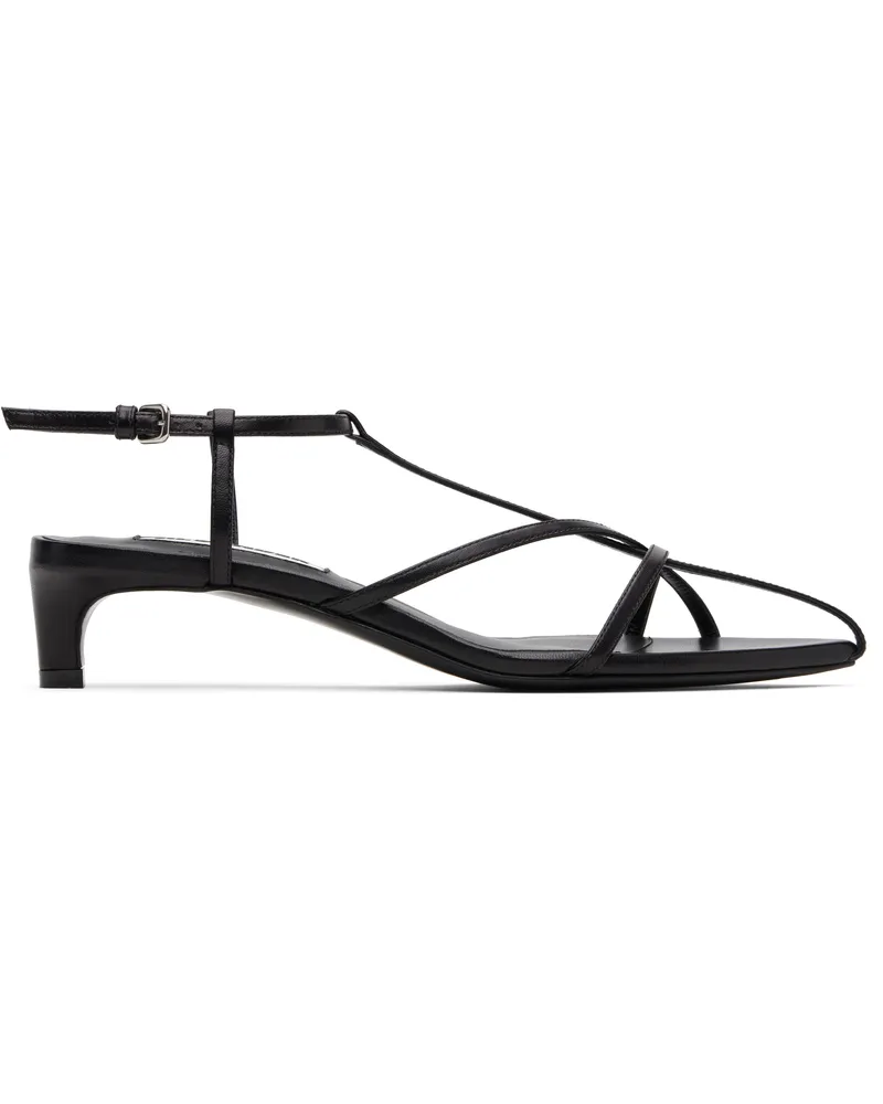 Jil Sander Black Cage Low Heeled Sandals 001