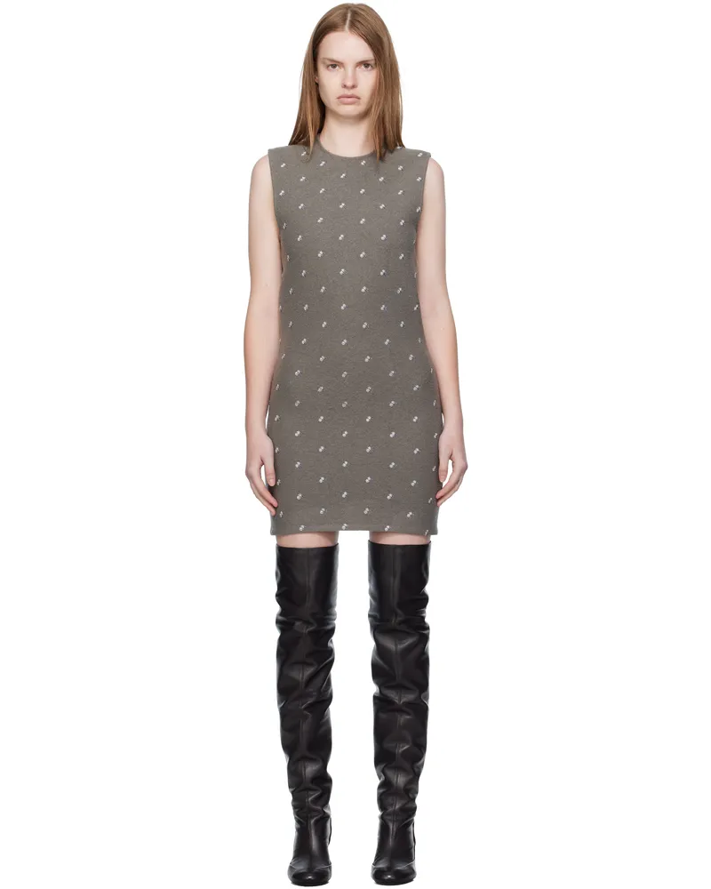 Rier Gray Walker Minidress Camoscio
