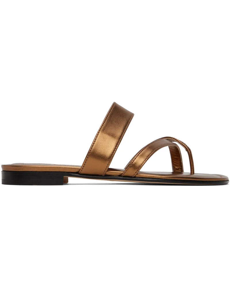 Manolo Blahnik Bronze Susa Sandals 2211