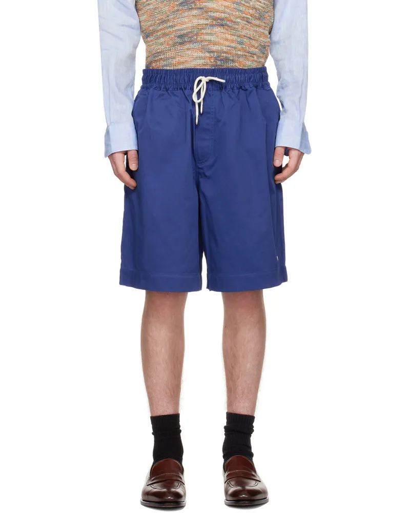 Emporio Armani Blue Oversized Shorts Oceano