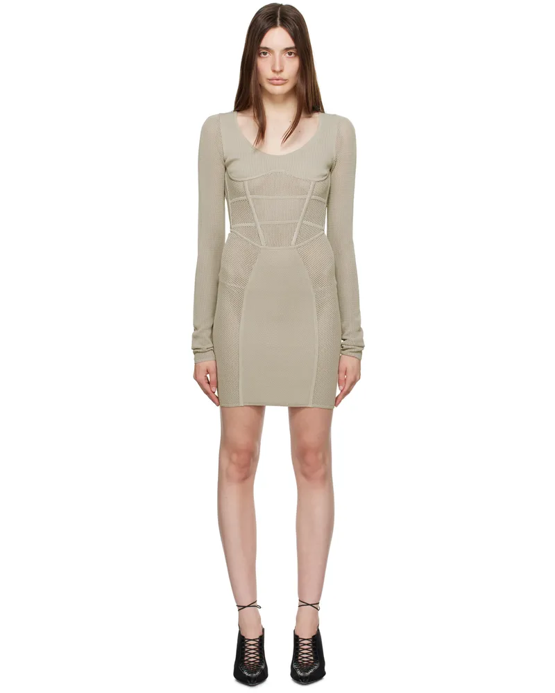 Dion Lee Gray Semi-Sheer Minidress Alloy