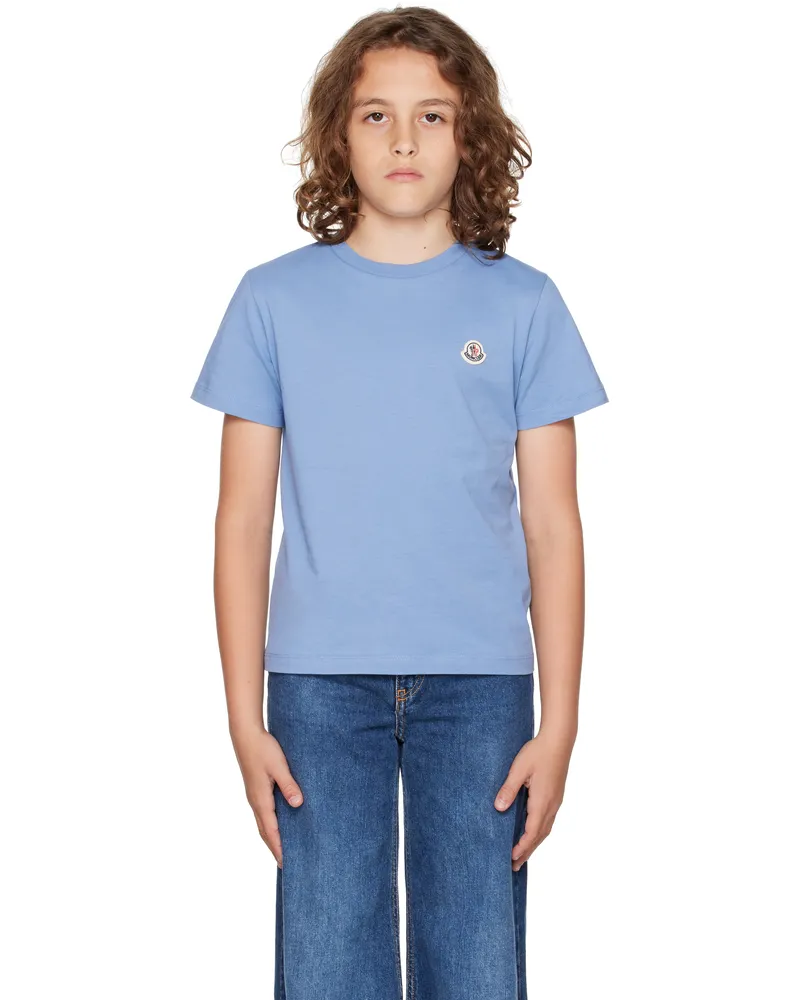 Moncler Three-Pack Big Kids Multicolor Logo Patch Cotton T-shirts 3p4