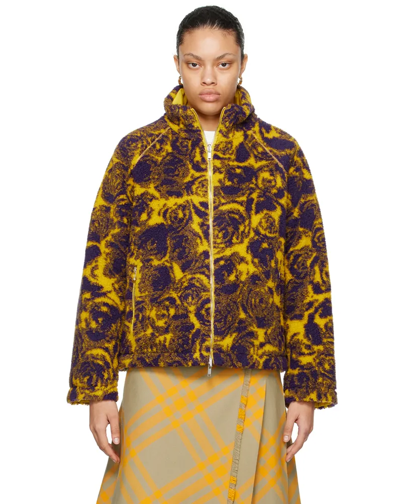 Burberry Purple & Yellow Reversible Jacket Pear