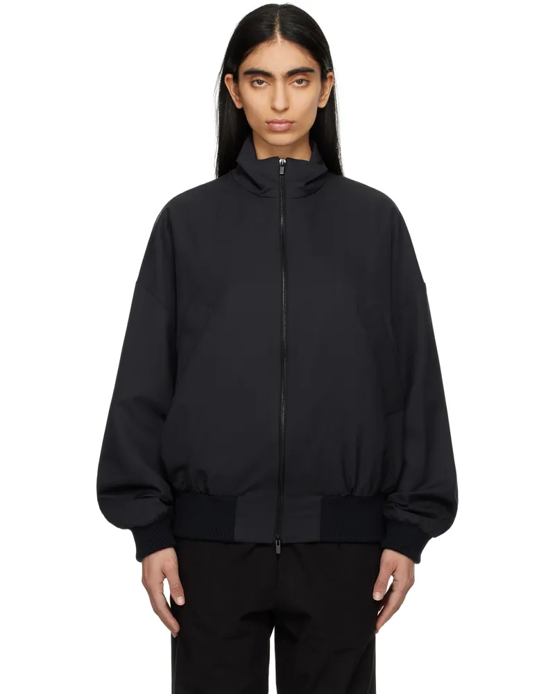 Fear of God Navy Wool High Neck Track Jacket Navy