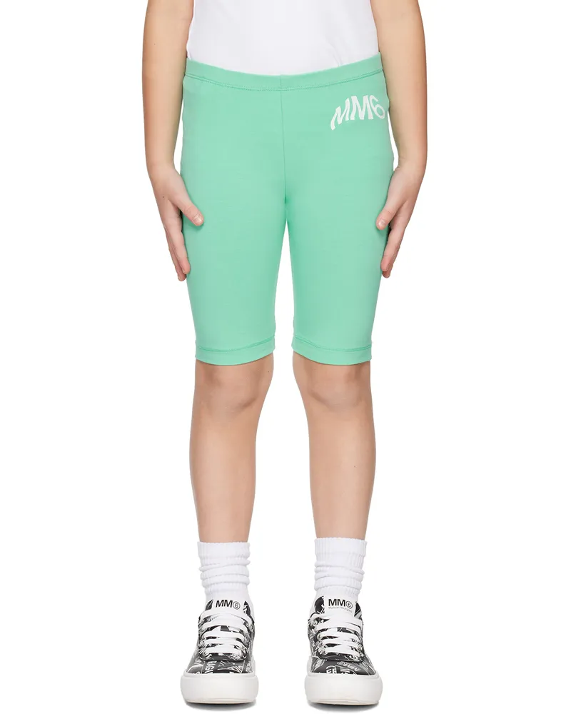 Maison Margiela Kids Green Printed Shorts M6506