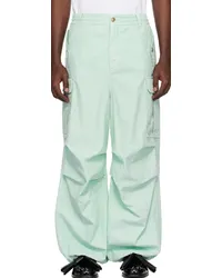 Marni Blue Garment-Dyed Denim Cargo Pants Fdbaquamarine