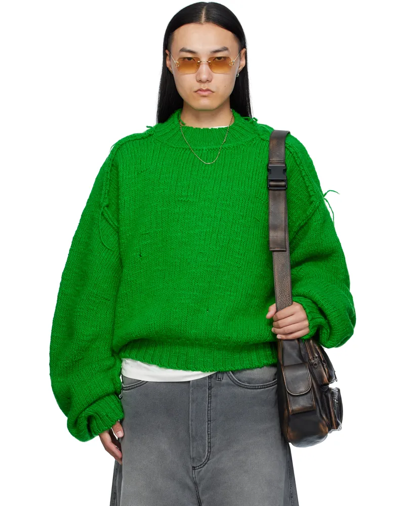 LU'U DAN Green Kingpin Knit Sweater Neon