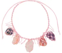 Pink Macrame Necklace