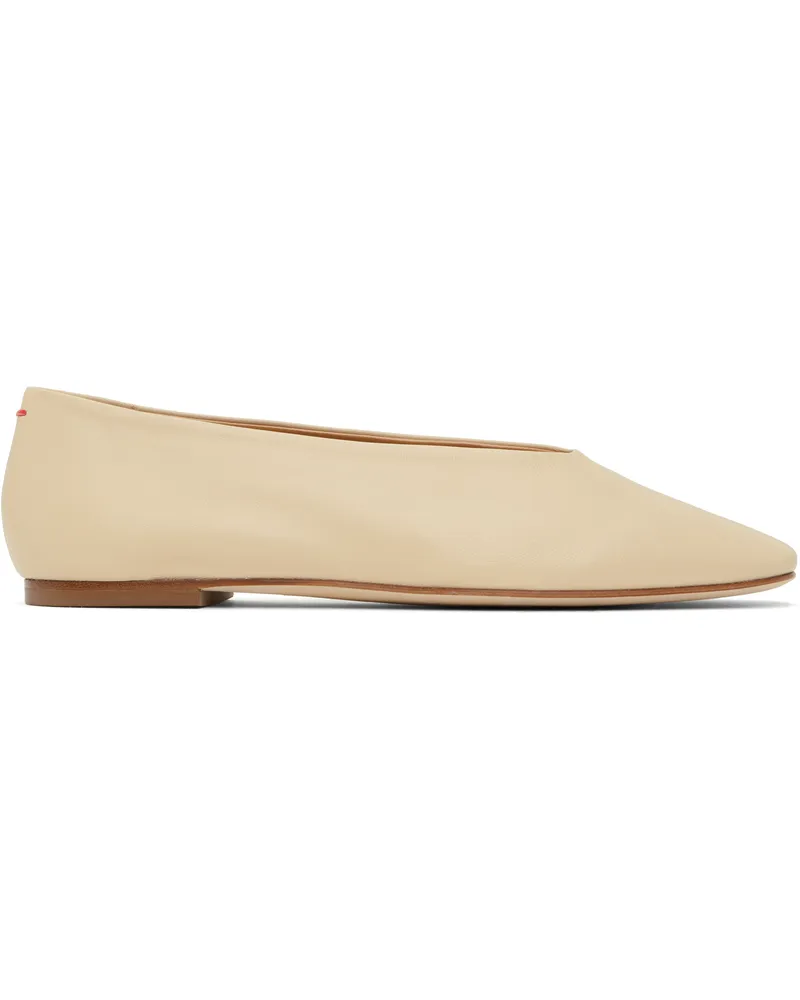 aeyde Beige Kirsten Leather Ballerina Flats Latte