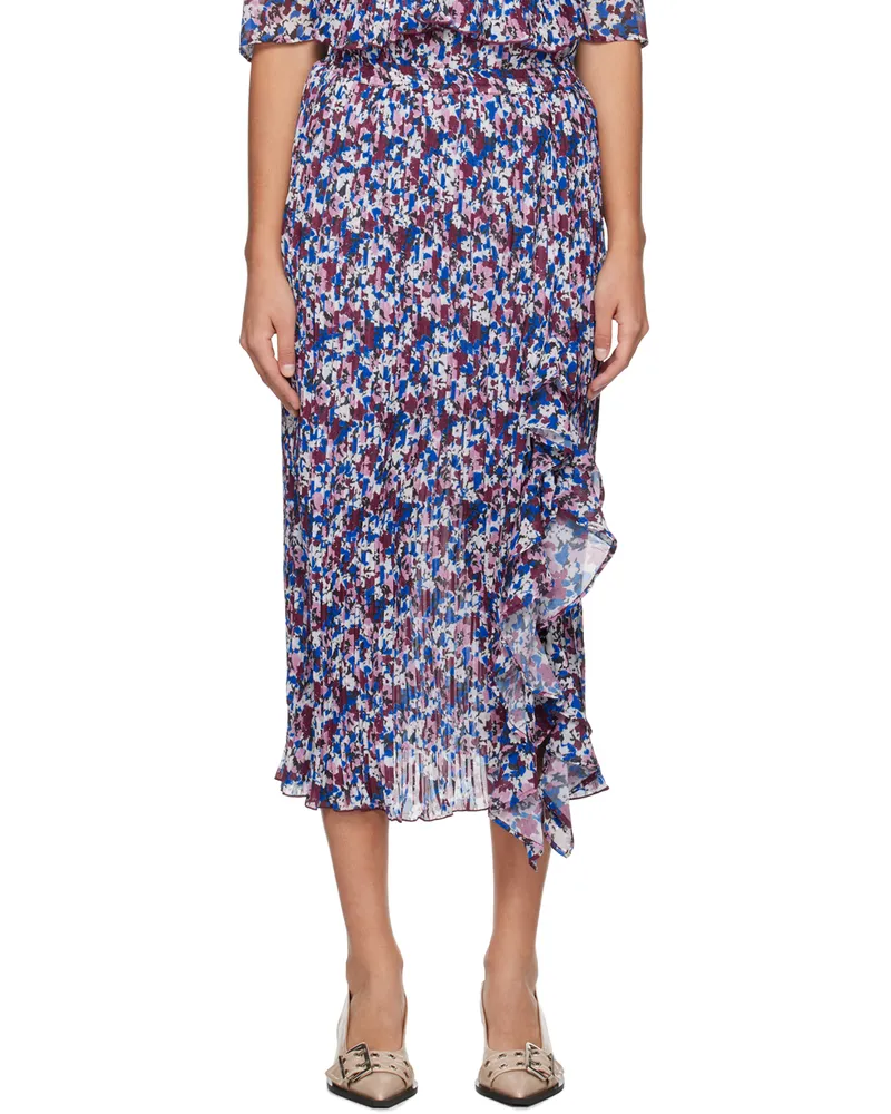 Ganni Multicolor Pleated Midi Skirt 999