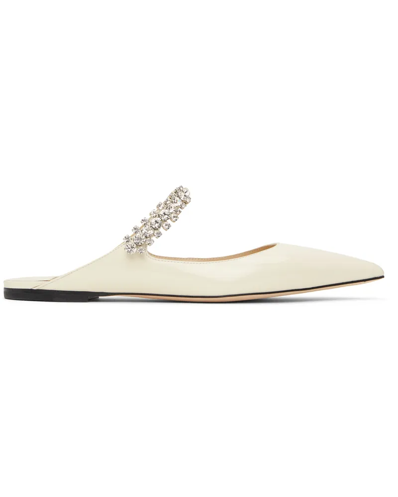 Jimmy Choo SSENSE Exclusive Off-White Bing Flat Slippers Latte