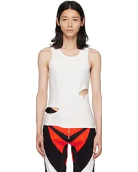 Dion Lee White Cutout Tank Top Ivory