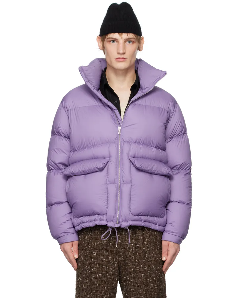 AURALEE Purple Super Light Nylon Ripstop Down Jacket Purple