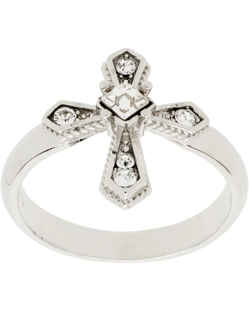 Dolce & Gabbana Silver Cross Ring Argento
