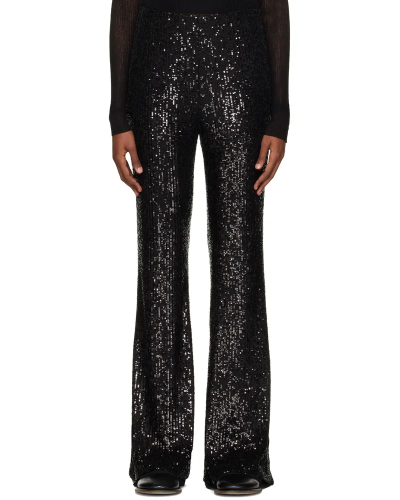 lesugiatelier Black Sequin Leggings Black