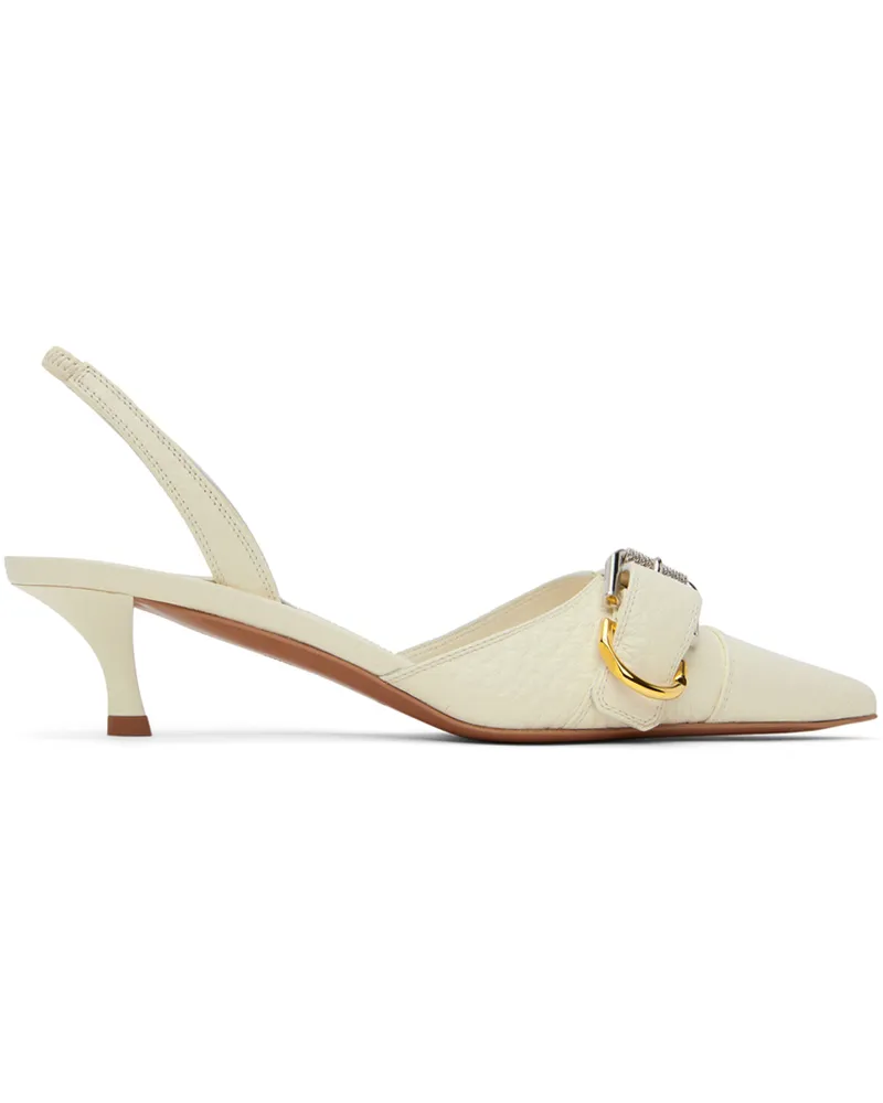 Givenchy Off-White Voyou Slingback Heels 105-ivory