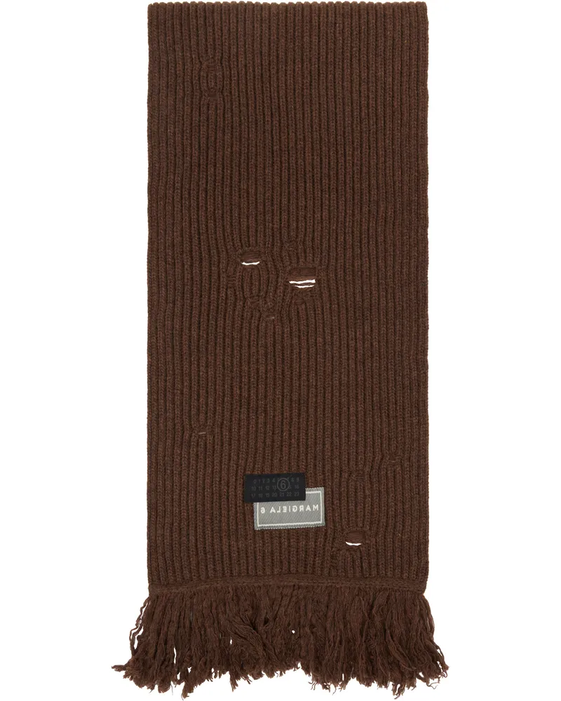 Maison Margiela Brown Wool Scarf 142m