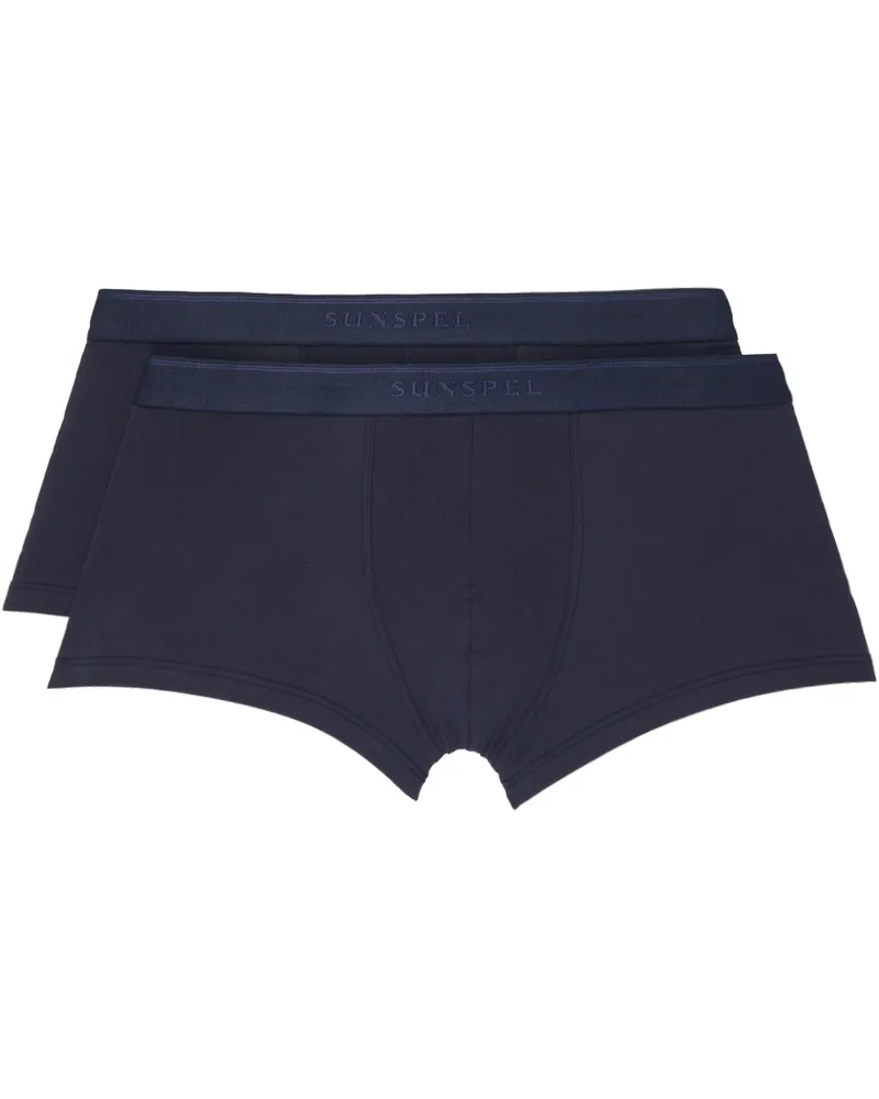 Sunspel Two-Pack Navy Twin Boxers Navy