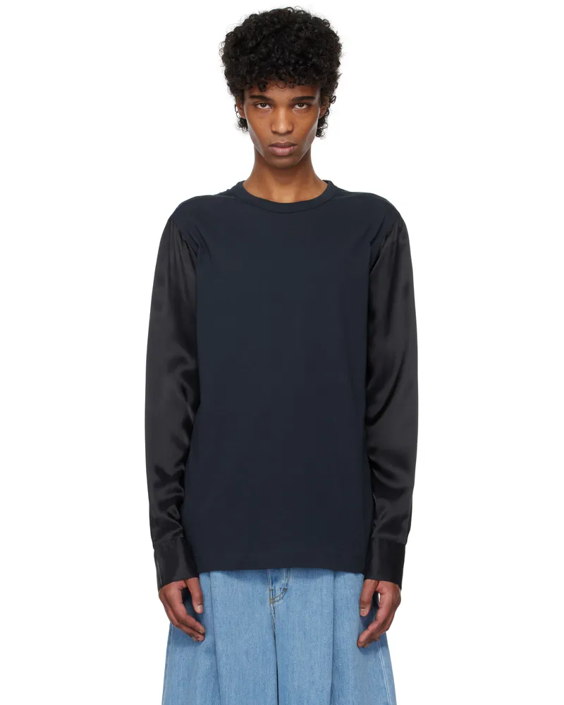 Dries van Noten Navy Paneled T-shirt 509