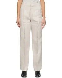 Max Mara Pink Linen Carina Trousers Sand