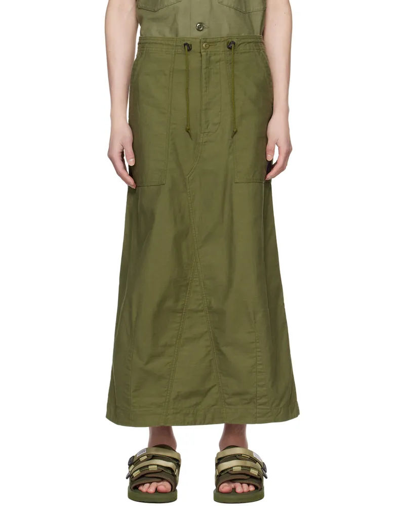 NEEDLES Khaki Fatigue Midi Skirt B-olive