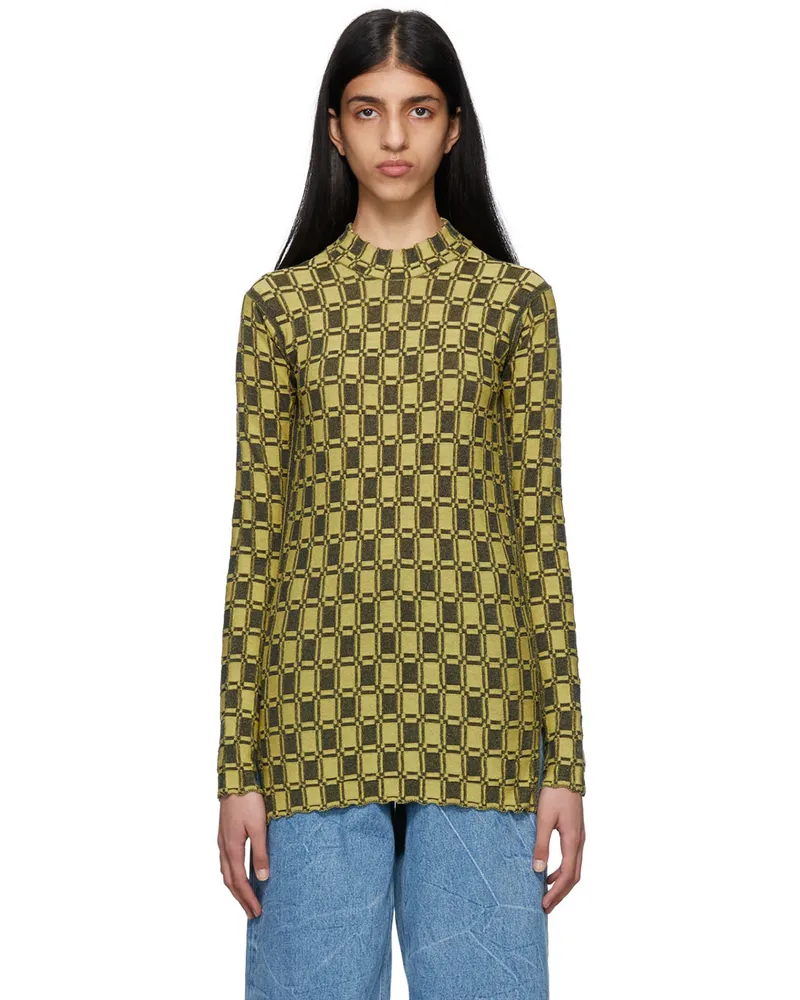 Kenzo Yellow Kenzo Paris Vichy Sweater 40