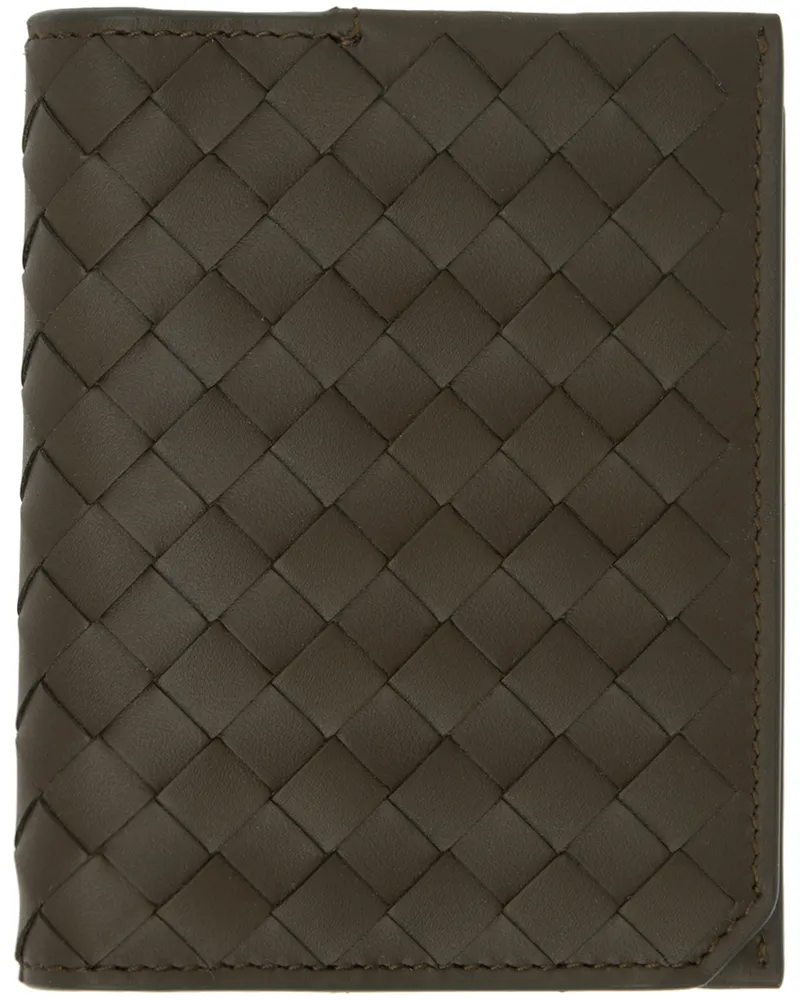 Bottega Veneta Brown Intrecciato Piccolo Flap Card Holder 3347