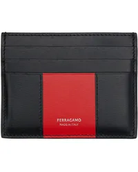 Ferragamo Black & Red Bicolor Card Holder Nero.