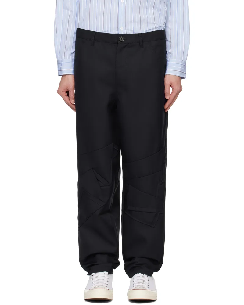 Comme des Garçons Navy Layered Trousers 2