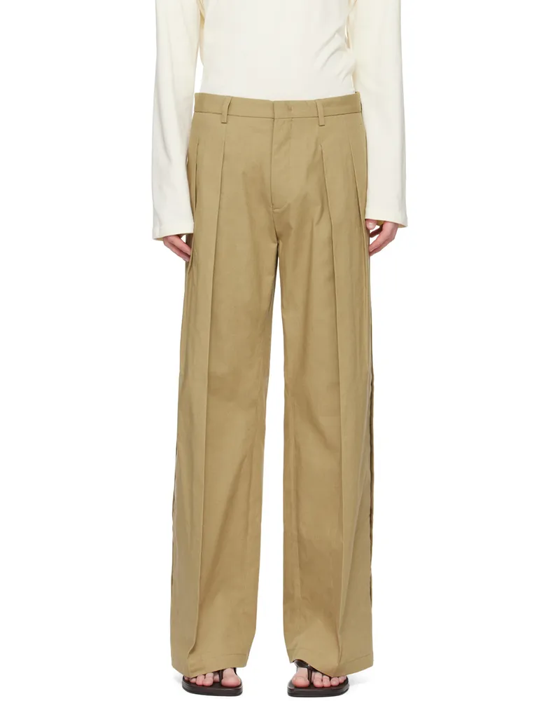 T/SEHNE SSENSE Exclusive Beige Tailored Trousers Beige