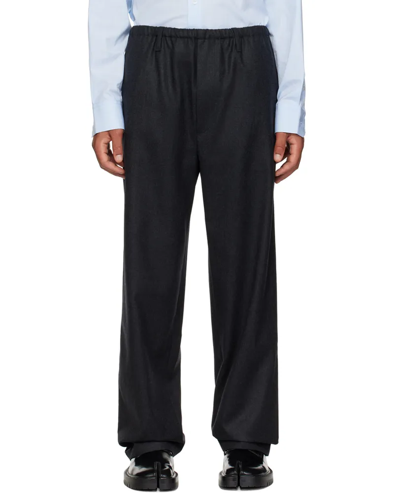 T/SEHNE Gray Relaxed-Fit Trousers Anthracite
