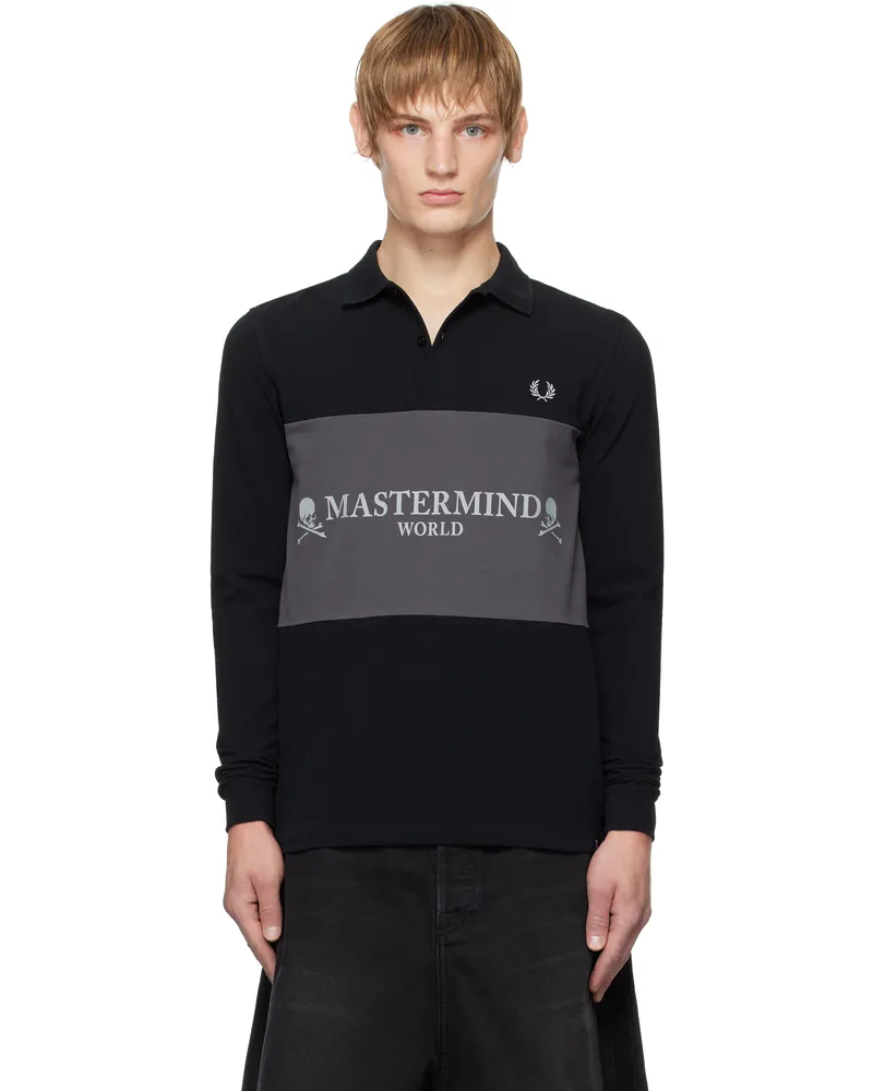 Mastermind Japan Black Fred Perry Edition Logo Panel Polo 102