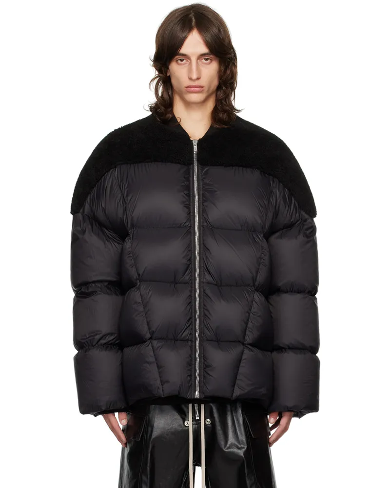 Rick Owens Black Porterville Flight Shearling Down Jacket 090909