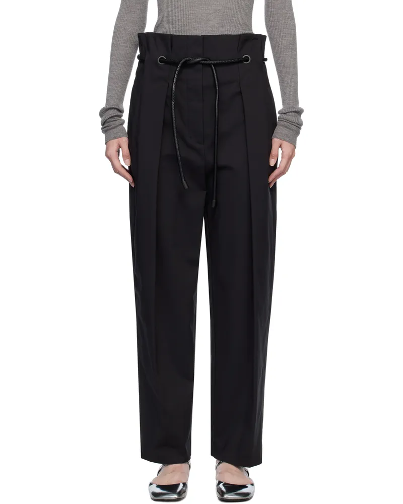 3.1 phillip lim Black Origami Pleated Trousers Black