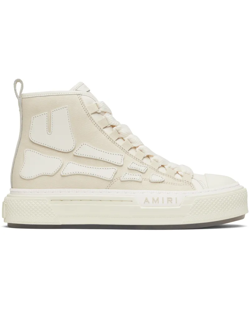Amiri Beige & White Skel Court Hi Sneakers Birch
