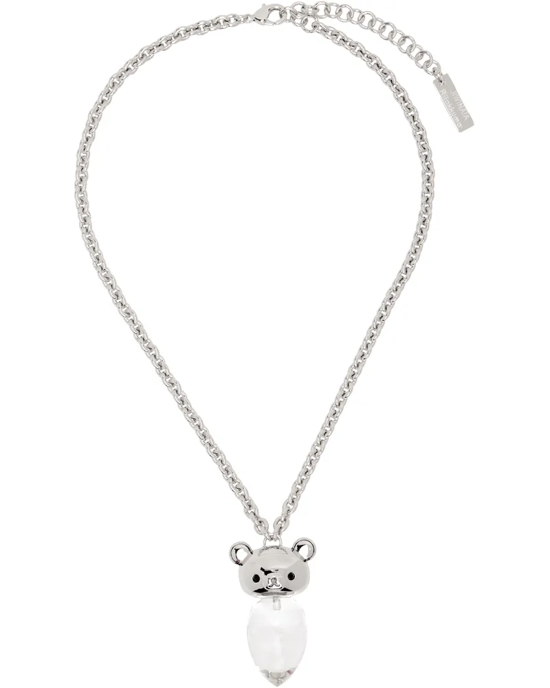 JIWINAIA Rilakkuma Edition Rock Crystal Necklace Silver