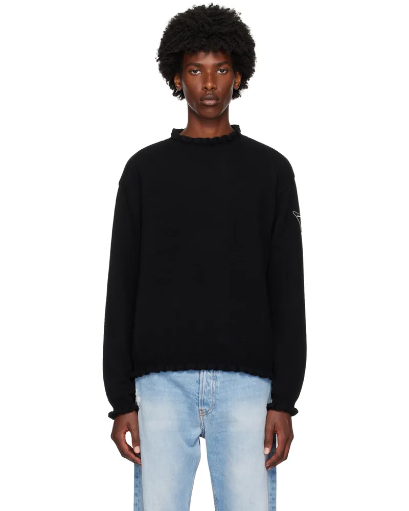 Andersson Bell Black Flower Rib Sweater