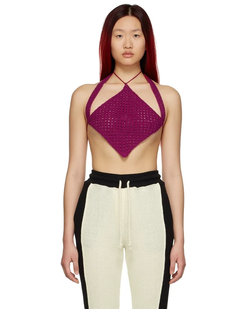 Kijun SSENSE Exclusive Purple Diamond Crochet Tank Top Purple