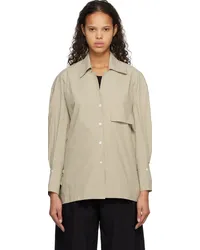 Subtle Le Nguyen Green Crinkled Shirt Sand