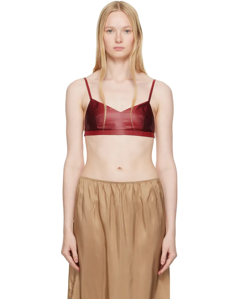 Carven Burgundy Silk Bra Ruby