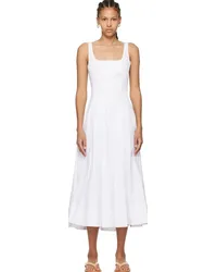 STAUD White Wells Midi Dress Wht