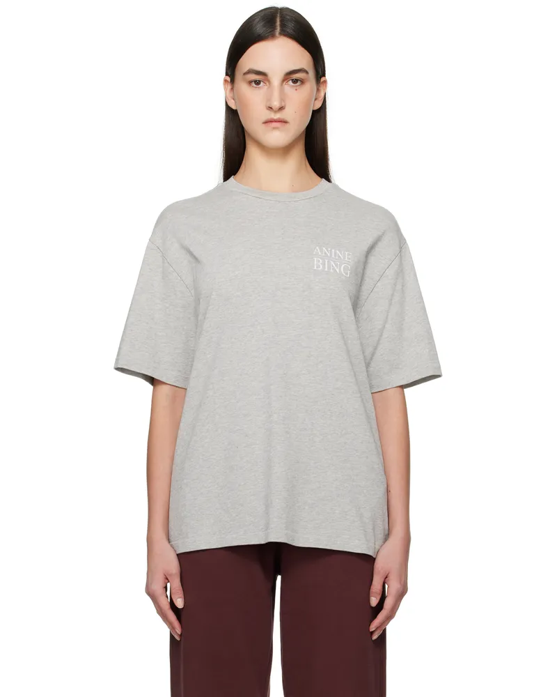 Anine Bing Gray Myers Serif NY T-shirt Grey