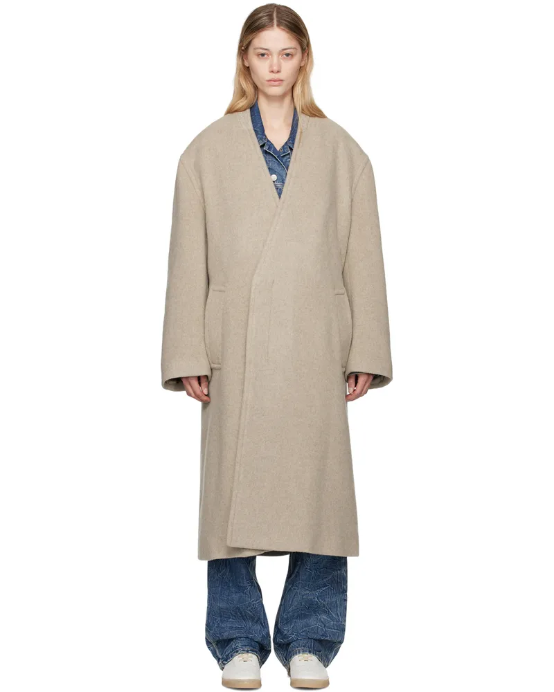 Maison Margiela Beige Belted Wool Coat 124