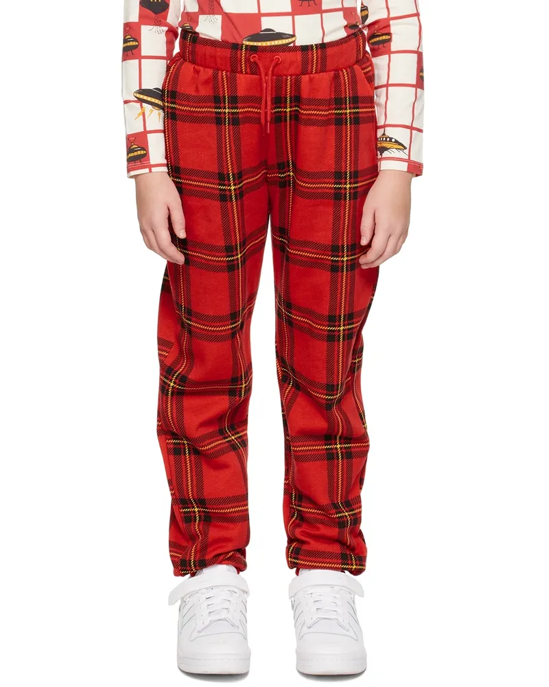 Mini Rodini Kids Red Check Lounge Pants 42