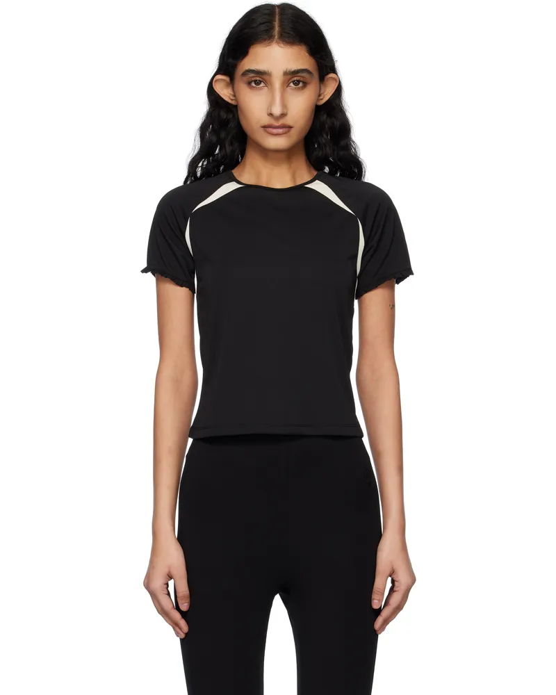 Kijun Black Frill Backless T-shirt Black
