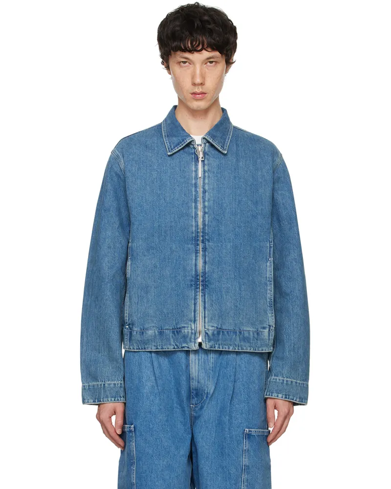 SUNNEI Blue Faded Denim Bomber Jacket 8072