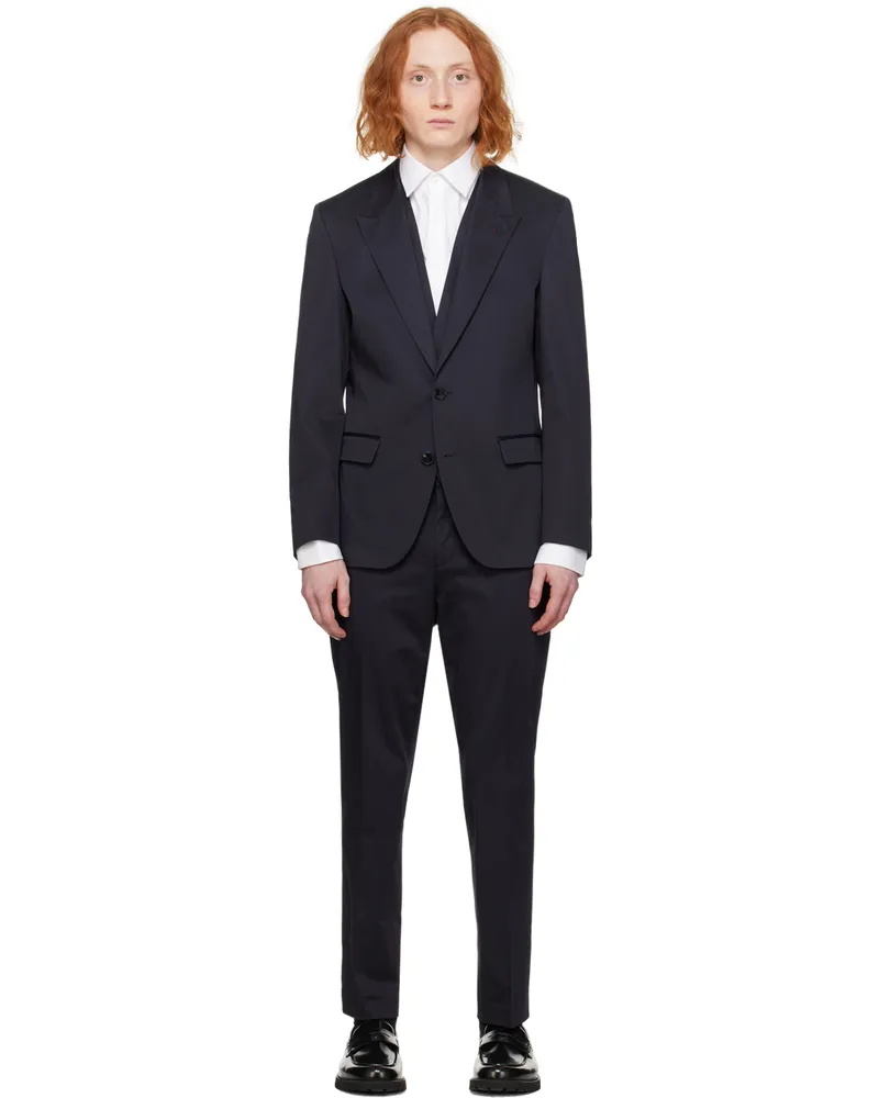 HUGO BOSS Navy Slim-Fit Suit 405-dark