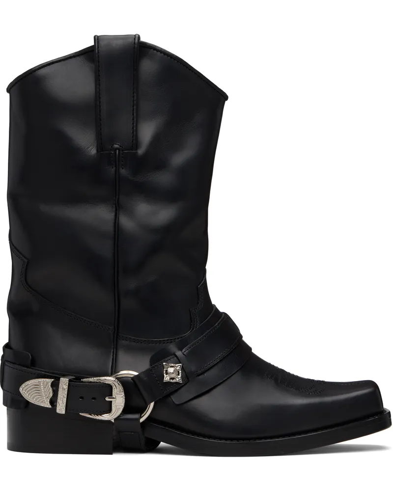 Toga SSENSE Exclusive Black Leather AJ1178 Boots Black