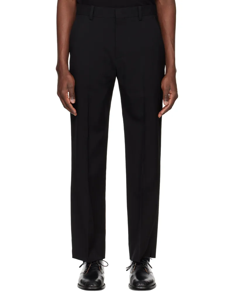 SOLID HOMME Black Wool Trousers 301b