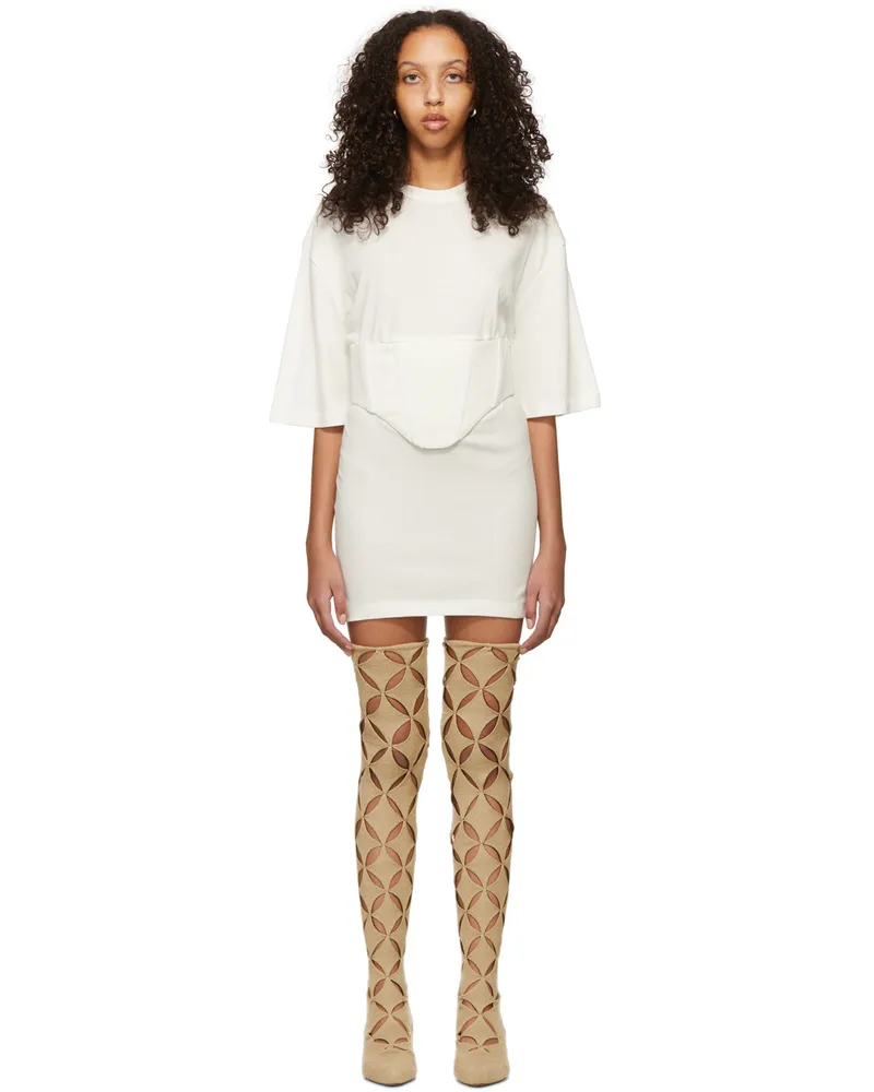 Dion Lee White Undercorset Mini Dress White